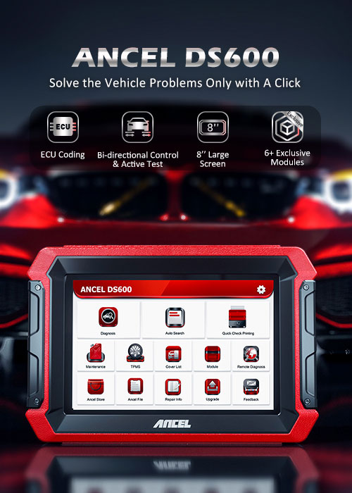 ANCEL DS600BT Auto Diagnostic Scan Tool Bidirectional OBD2 Scanner E.CU - Foto 5