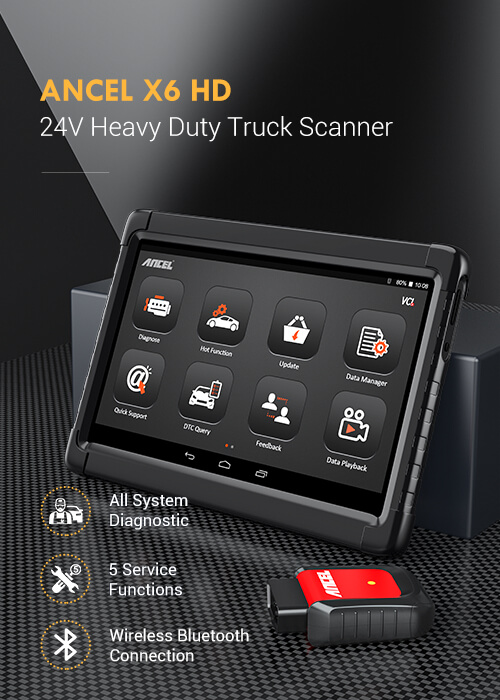 ANCEL X6 HD| HEAVY DUTY TRUCK SCANNER| Professional Scan Tool and
