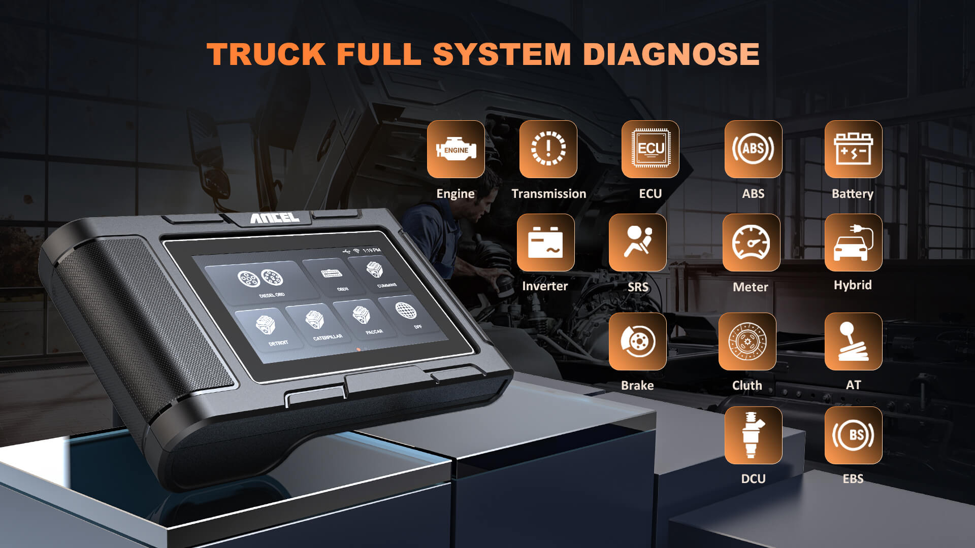 Heavy Duty Truck Scanner HD3400 Diesel Scan Tool for Cummins