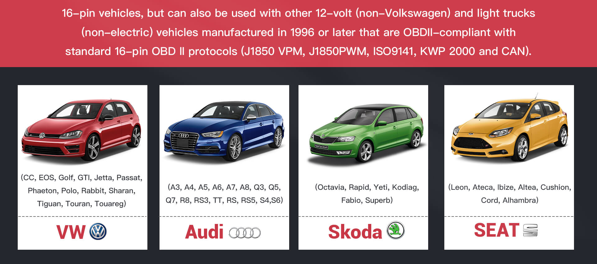 Cover Volkswagen Group (VW/Audi/Skoda/ SEAT)