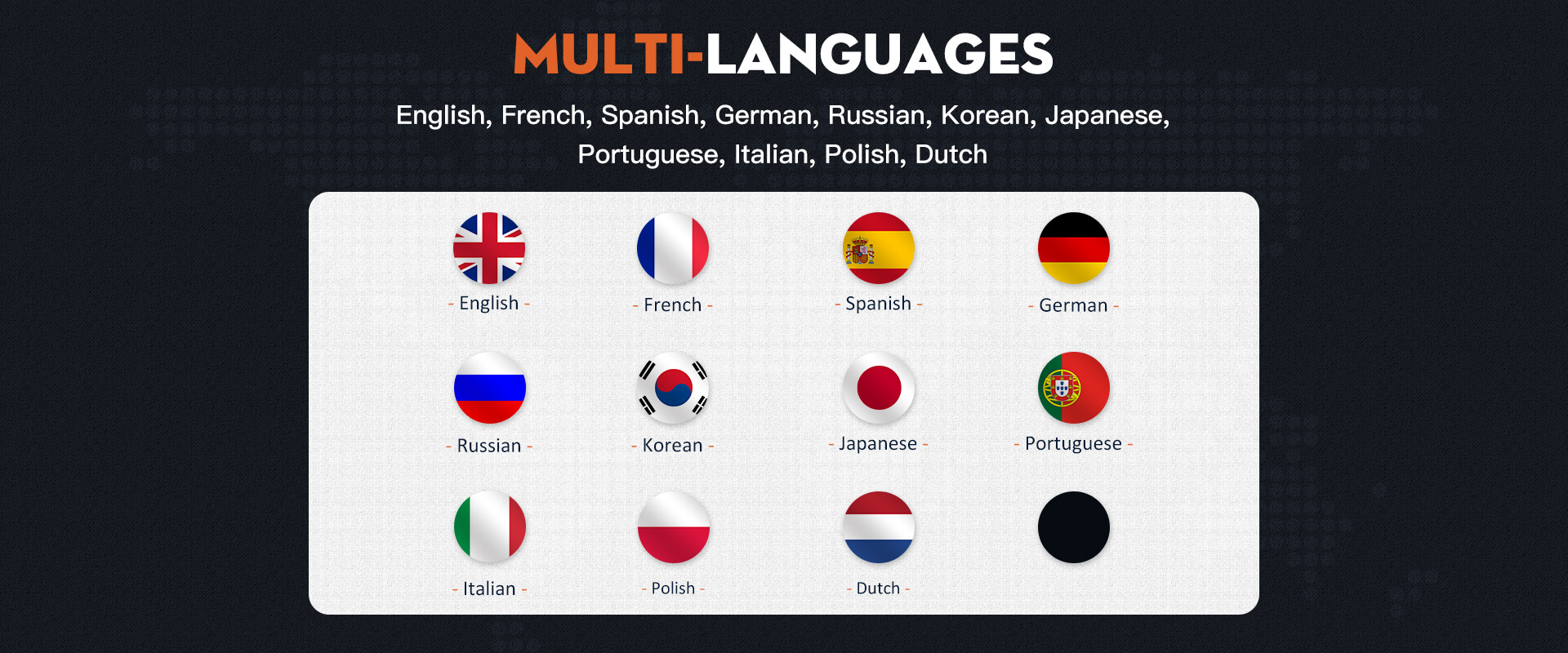Support 11+ Languages