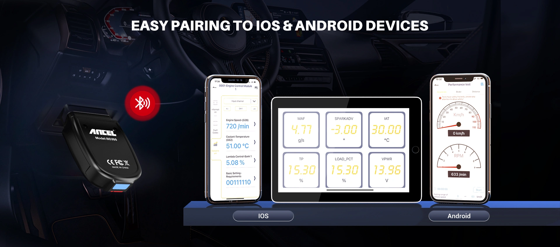 ANCEL BD300 OBD2 Bluetooth Scanner For BMW Car Code Reader ABS - Foto 4