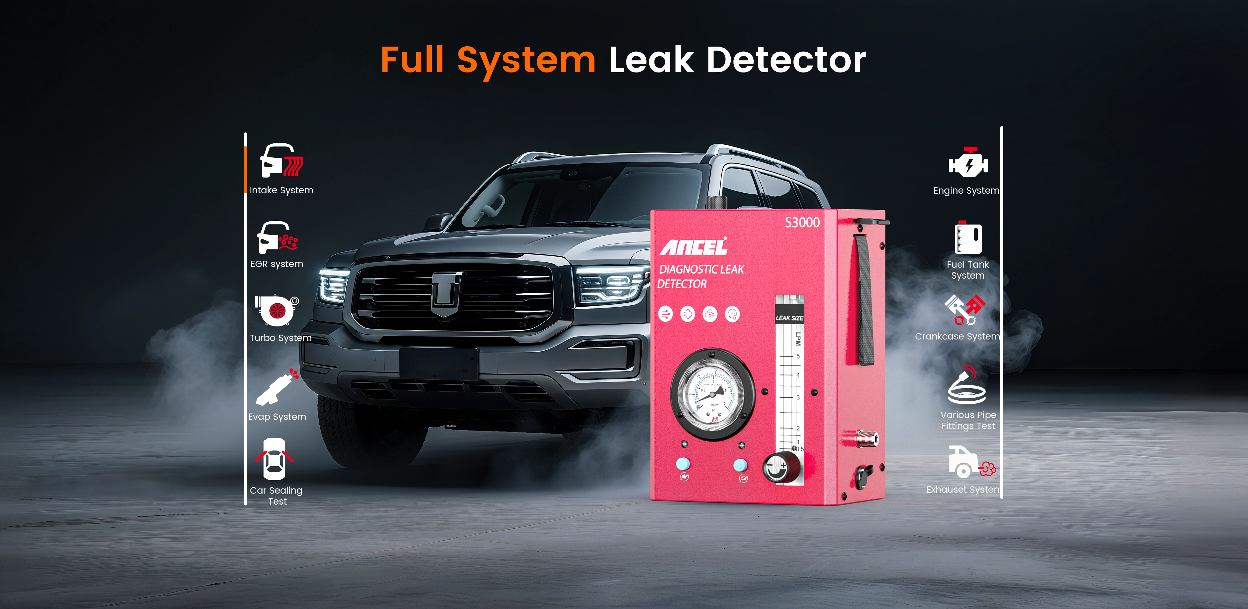 ANCEL S3000 CAR Smoke Machine Diagnostic Tool EVAP Vacuum Leak Detector ANCEL S3000 CAR Smoke Machine Diagnostic Tool EVAP Vacuum Leak Detector